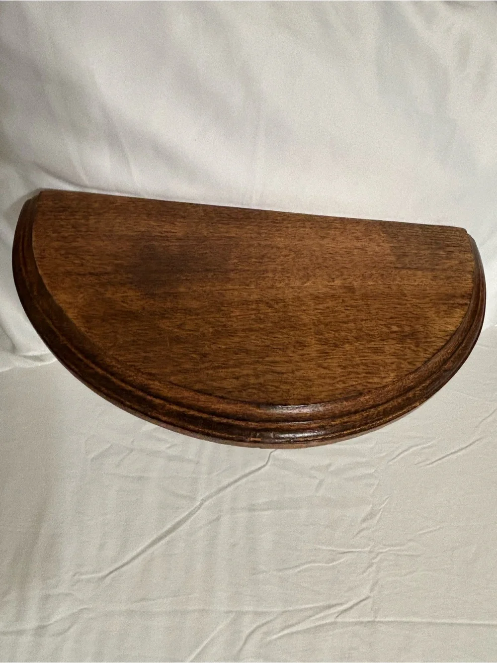 Cost Plus World Market Black Metal and Brown Wood Fan-Style Half-Moon Wall Shelf